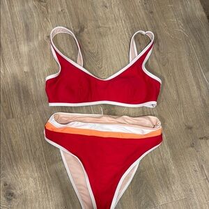 Red and Orange Women's Bikini Set